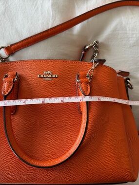 Coach Bright Orange Leather Satchel with Top Handles
